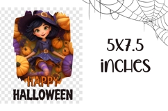 Cartoon Halloween Witch Towel, Halloween Pumpkins Towel Product Image 2