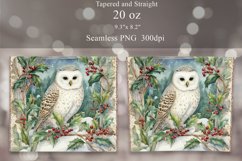Christmas Owl Tumbler Sublimation | Winter Owl Tumbler Wrap Product Image 2