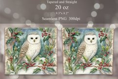 Christmas Owl Tumbler Sublimation | Winter Owl Tumbler Wrap Product Image 2