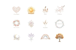 Boho Wildflower Affirmation Cards PNG Bundle - 20 Designs Product Image 2