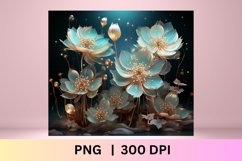3D Flowers Tumbler Wrap | 3d Tumbler Wrap | PNG | Floral Product Image 2