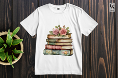 Floral Book Stack clipart sublimation png Product Image 2
