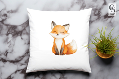 Cute Watercolor Fox Illustration Clipart Sublimation PNG Product Image 3