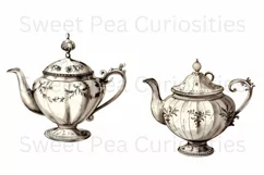 Teapot, Clipart, Ephemera, PNG, Junk journal, Shabby Chic Product Image 2