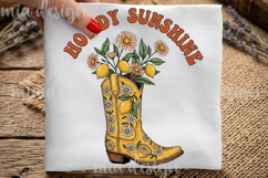 Howdy Sunshine PNG Cowboy Boot Western Sublimation Product Image 1