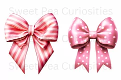 Bows, Pink, Elements, Clipart, Ephemera, PNG, Junk Journal Product Image 2