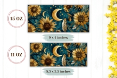 Night Sky Mug Wrap Design, Sunflowers Mug Sublimation Product Image 2