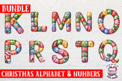 Christmas Patchwork Alphabet bundle Sublimation Number Product Image 3