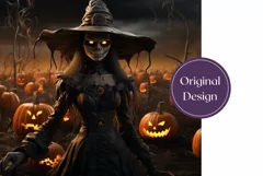 3D Halloween Tumbler Wrap, 3D Scary Witch PNG Product Image 2
