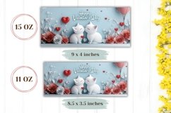 Love Hearts Mug Design, Valentine Mug Sublimation Product Image 2