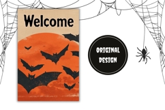 Halloween Bats Garden Flag, Welcome Garden Flag PNG Product Image 2
