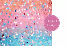 Confetti Tumbler Wrap Design, Ombre Tumbler Sublimation PNG Product Image 2