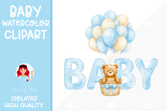 Watercolor Baby Bear, Nursery Illustration for Baby Show Product Image 1