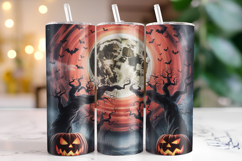 Halloween Moon Tumbler Wrap | Sublimation | Tumblers Product Image 1