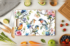 Watercolor Floral Birds Cutting Boards sublimation Designs Product Image 2
