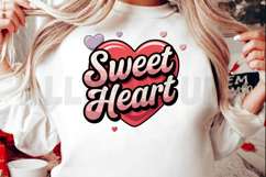 Sweet Heart Text Design With Hearts For Valentines Day Product Image 2