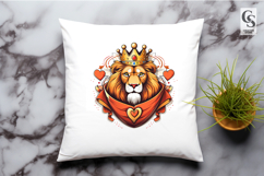 Royal Lion Heart Clipart Sublimation PNG Product Image 3