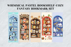 Whimsical Pastel Bookshelf Bookmark Set,Cozy Fantasy Library Product Image 2
