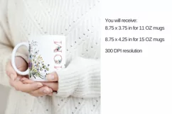 Mother's Day Floral Mug Wrap, Mug Sublimation png Product Image 3