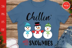 Chillin' With My Snowmies Svg, Snowmies Svg, Christmas Svg Product Image 3