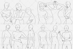 Realistic Half-Body Poses Stamps Procreate Product Image 2