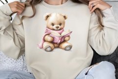 Watercolor Pink Teddy Bear Clipart PNG Product Image 1