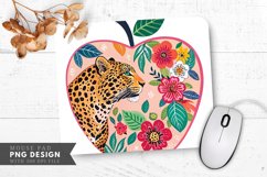 Whimsical Leopard Apple Mouse Pad PNG Design Product Image 1