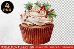 Christmas Cupcake Clipart PNG | Graphics| Christmas Ornament Product Image 2