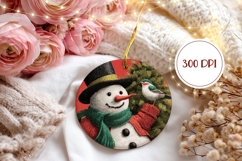 Cartoon Christmas Ornament Design, Snowman Ornament Template Product Image 2