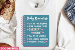 Daily Reminde PNG, Daily Reminder Sublimation PNG Product Image 2