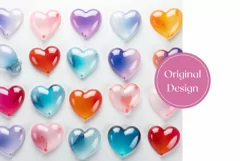3d Glass Hearts Tumbler Design, Valentine's Day Sublimation Product Image 2