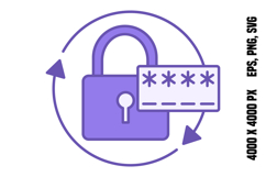 Colored Change Password Icon Product Image 1