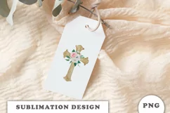 Watercolor Floral cross sublimation Png Product Image 2