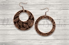 Hoop Leaves Earring Pendant SVG File for Laser Cut, Jewelry. Product Image 2