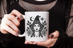 Gothic Witch &amp; Black Cat Halloween SVG Cut Files Product Image 3