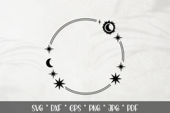 Celestial Frames SVG Files. Sun, Moon and Stars PNGs Clipart Product Image 6