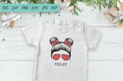 Christmas Messy Bun SVG, Mom Life, Kid life Svg Product Image 3