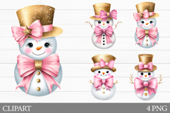 Cute Snowman Clipart. Christmas Clipart Product Image 1