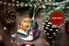 Snowman Ornament Design, Cute Christmas Village Ornament Product Image 2