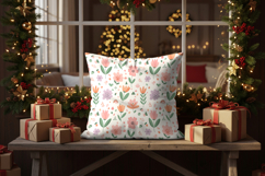 Cozy festive decor pillow mockup Product Image 3