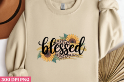 Blessed PNG, Sunflower Sublimation PNG Product Image 1