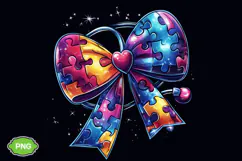 Autism Nurse Coquette Bow PNG, Autism Bow PNG Product Image 2