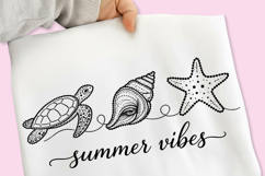 Summer Seashell Bow PNG, Summer Vibes PNG, Minimalist Beach Product Image 1