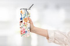 Deer Surrounded By Flowers Watercolor Tumbler Warp Design Product Image 2