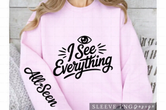 I See Everything Mom Life Funny Sleeve PNG Design Product Image 2
