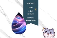 Purple Teardrop Earring PNG, Liquid Wave Earring Template Product Image 2