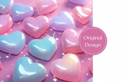 Pink Glitter Hearts Tumbler Design, Valentine's Day Tumbler Product Image 2