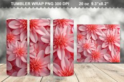 Pink 3D Flowers Tumbler Wrap Design Product Image 1
