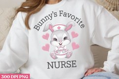 Bunnys Favorite Nurse PNG, Retro Nurse Easter Sublimation P Product Image 2