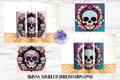 Skull Flower 20 OZ Tumbler Sublimation Design PNG BUNDLES Product Image 2